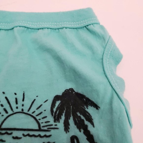 Turquoise "Summer Time" Dog Shirt Tank Top - Picture 3 of 4